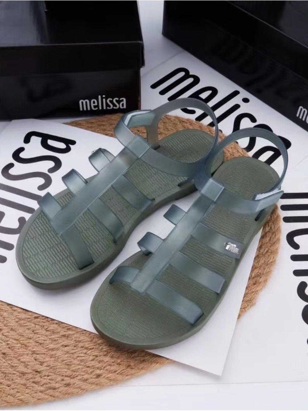 Melissa Olive Jelly Gladiator Sandals with Back Strap